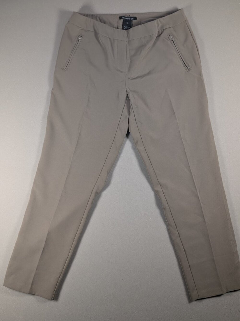 Women's Zac & Rachel Petite Tan Pants Zipper Accents Size 10P